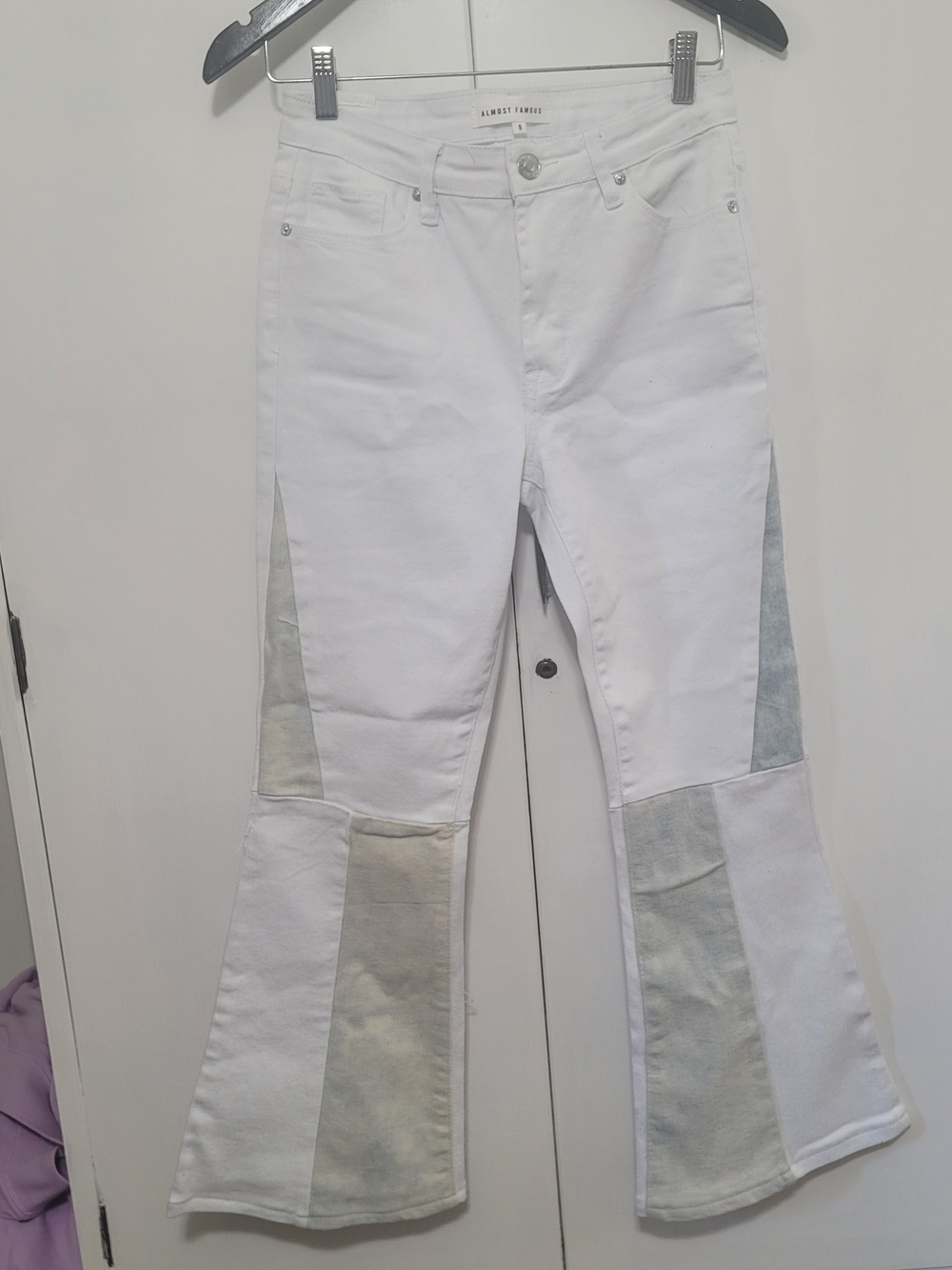 White Flared Patchwork Jeans